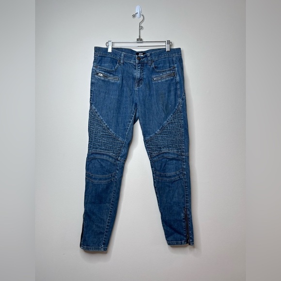 BDG Moto Style Jeans with Ankle Zippers Relaxed Slim Fit Tapered Size 29 - Picture 2 of 11